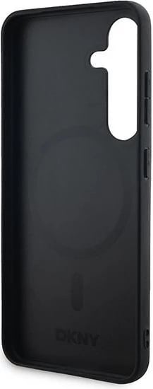Mbështjellës DKNY Leather Checkered Mono Pattern MagSafe për Samsung Galaxy S24, i zi