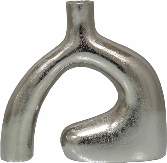 Vazo dekorative CALAN, alumin, ngjyrë argjendi, 26x7x24 cm