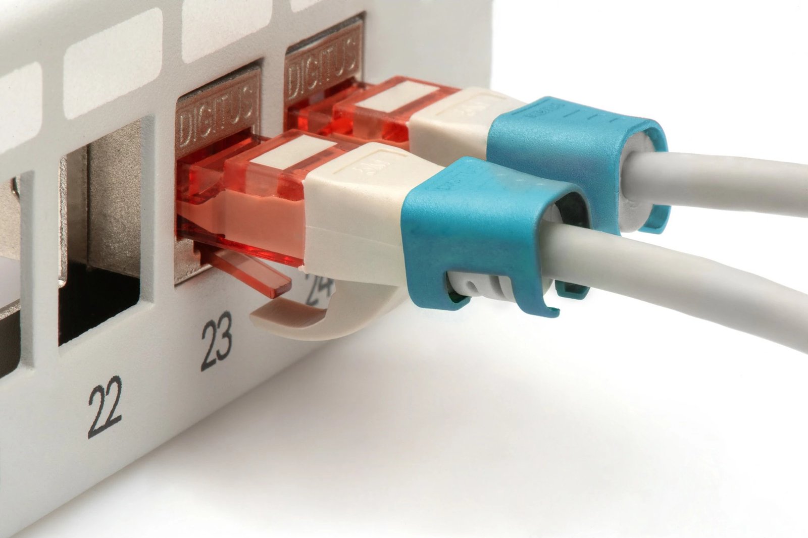Klipsa ngjyre per patch kabllo Digitus, 100 copë, PVC, për Cat5e/6, kaltër