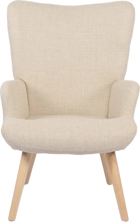 Fotel Gerlina, material krem, këmbë ngjyrë natyrale, 71x64x94cm