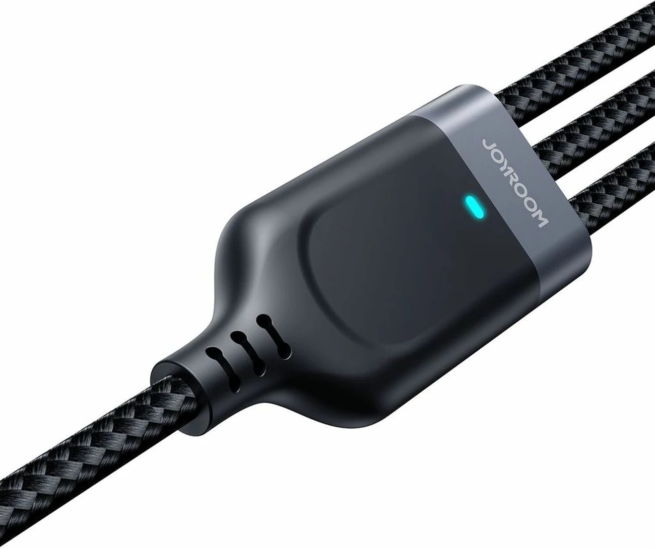 Kabllo 3-në-1, Joyroom S-A18, USB-A në Lightning+USB-C+MicroUSB, 1.2 m, 3.5A, USB 2.0 480 Mbps, e zezë