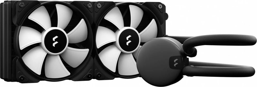 Ftohës uji për CPU Fractal Design Lumen S24 v2 RGB, me dy ventilatorë, i zi