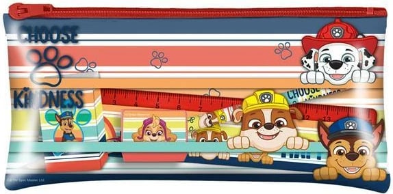 Set shkollor Paw Patrol në kasetë lapsash, EUROSWAN, 10x19x2cm
