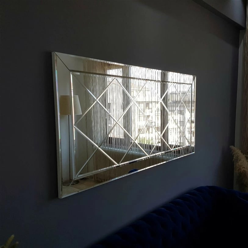 Pasqyrë Hanah Home, A306Y, ngjyrë argjendi, 130x65cm