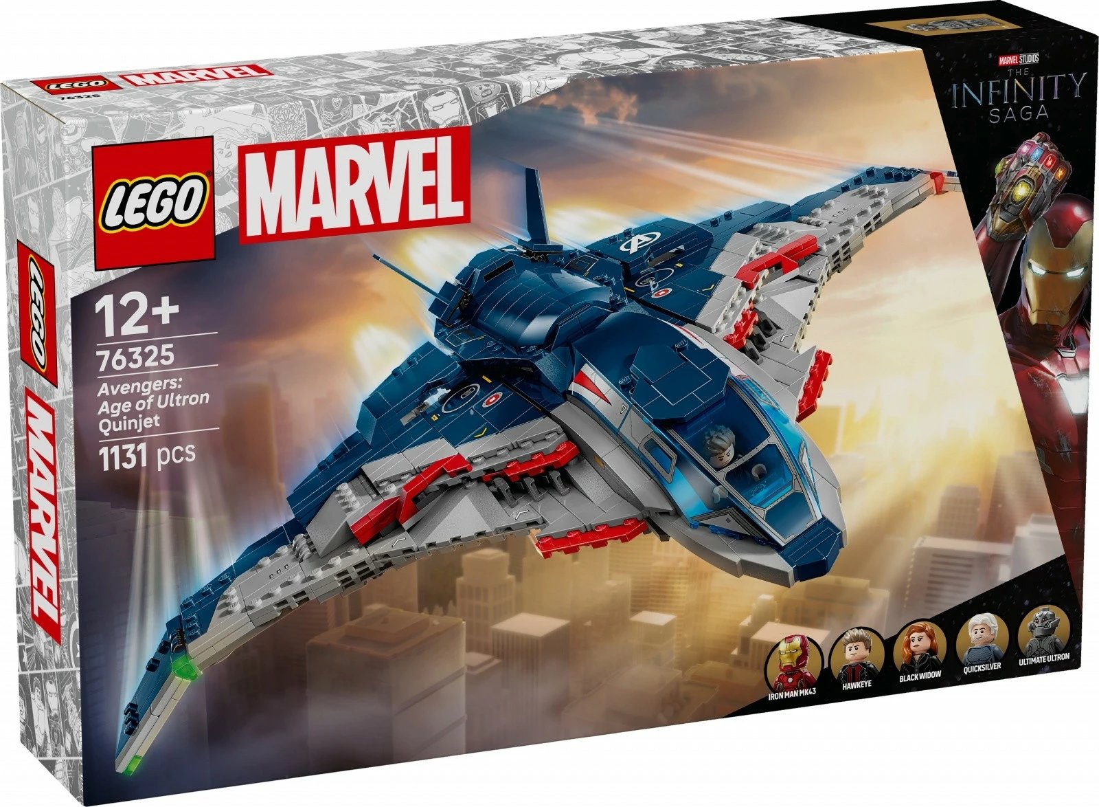 Set LEGO Marvel Super Heroes Quinjet 76325, 1131 pjesë, me 5 minifigura