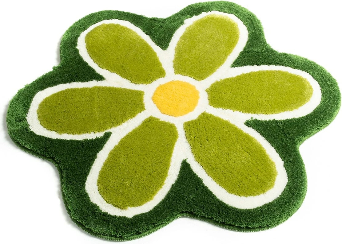 Tapet banje akrilik, formë lule, ngjyrë e gjelbër, Mijolnir