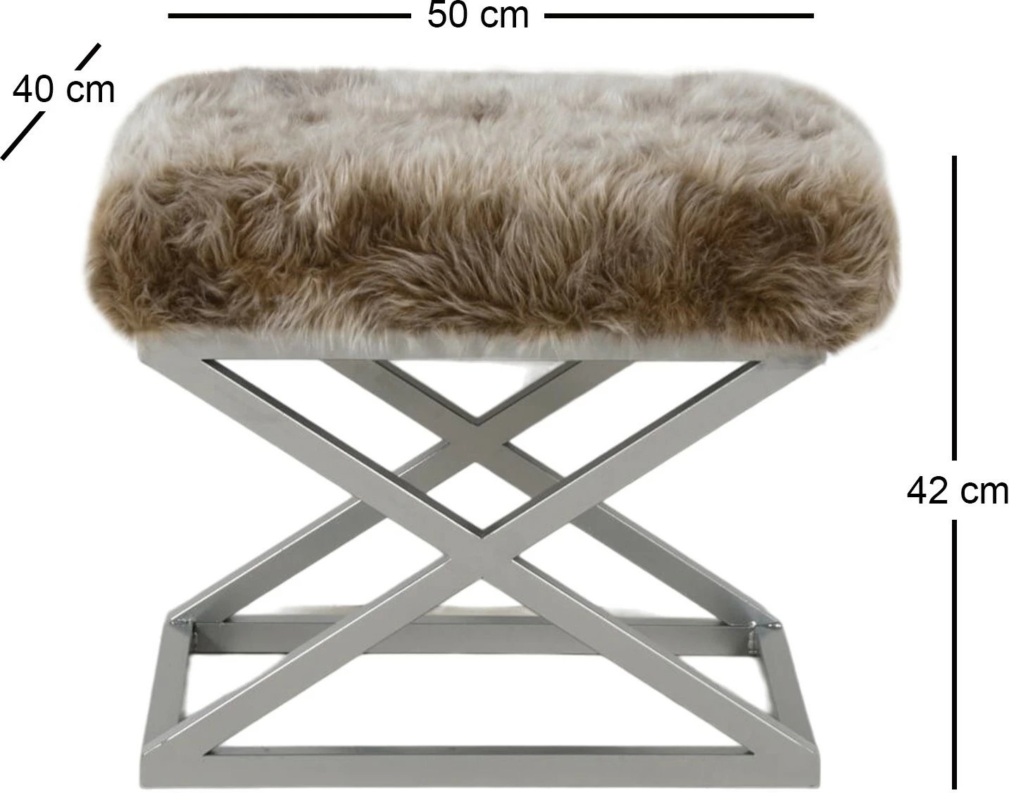 Puf Atelier del Sofa, pelush Capraz, argjend, kafe