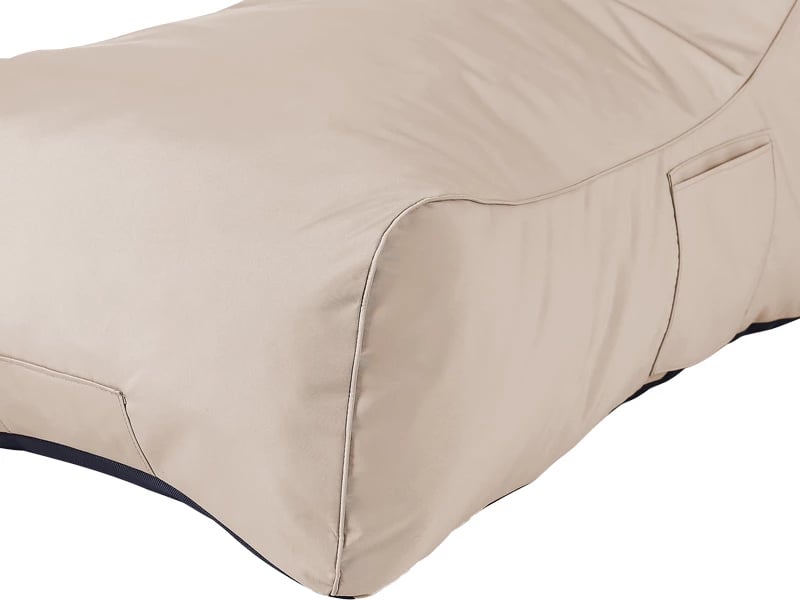 Pouf shezlong Otenda, material i papërshkueshëm nga uji, ngjyrë bezhë, 67x110x65cm