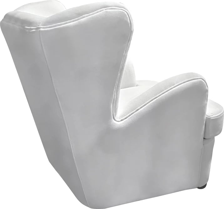 Fotel Regalo kadife, ngjyrë e bardhë, 75x88x85cm