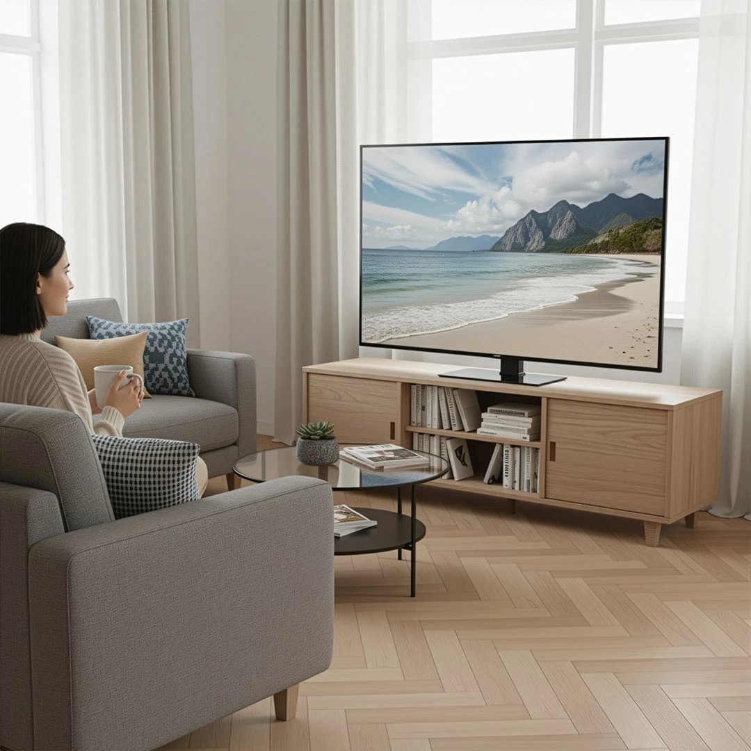 Mbajtëse universale për TV Maclean MC-1240, për tavolinë, deri 65", e zezë