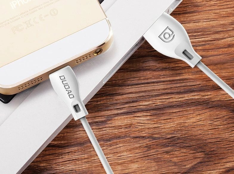 Kabllo micro USB Dudao L4M, 1m, 2.4A, e bardhë