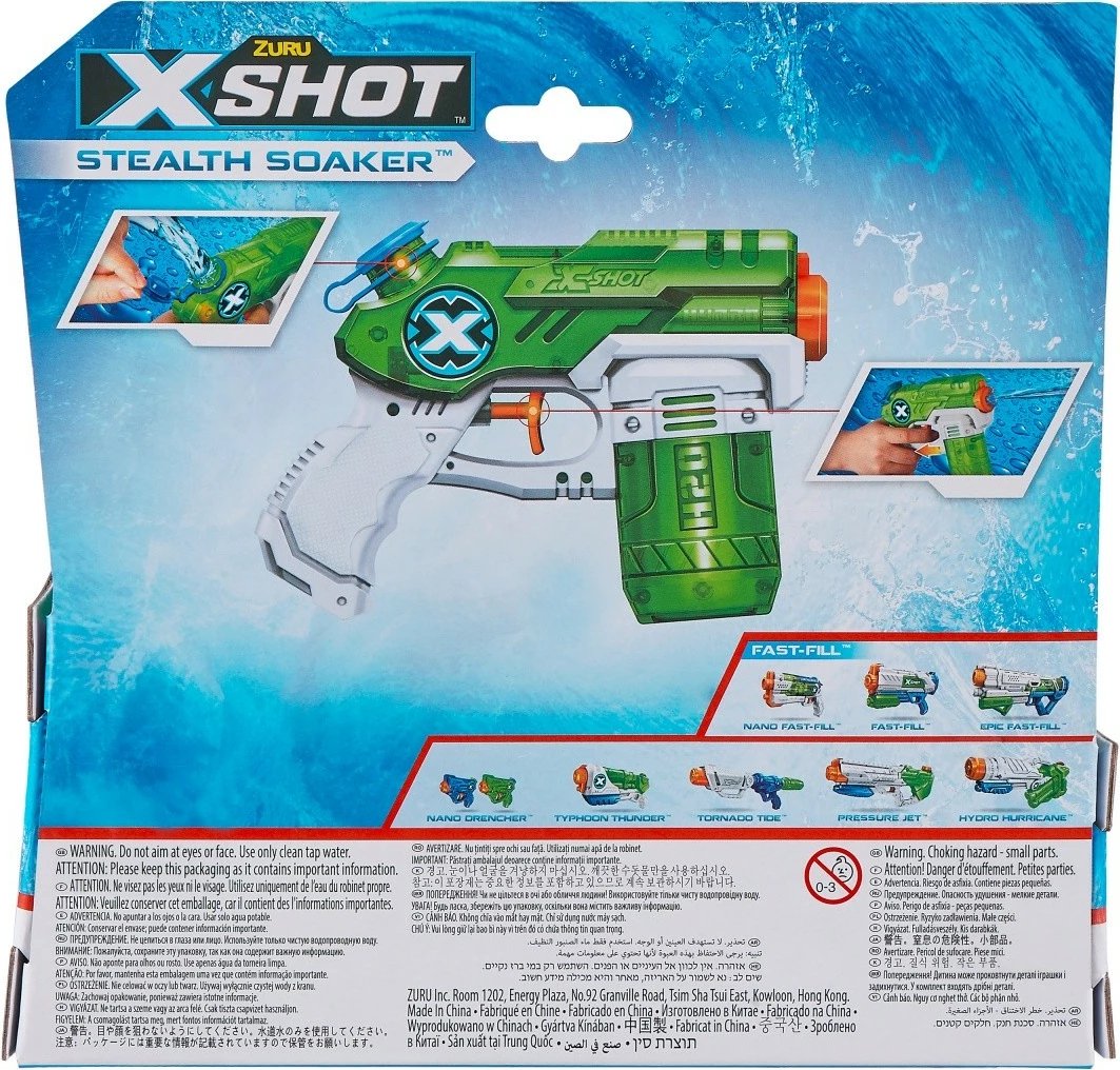 Pistoletë uji ZURU X-Shot Stealth Soaker, 220 ml, Ngjyra të përziera