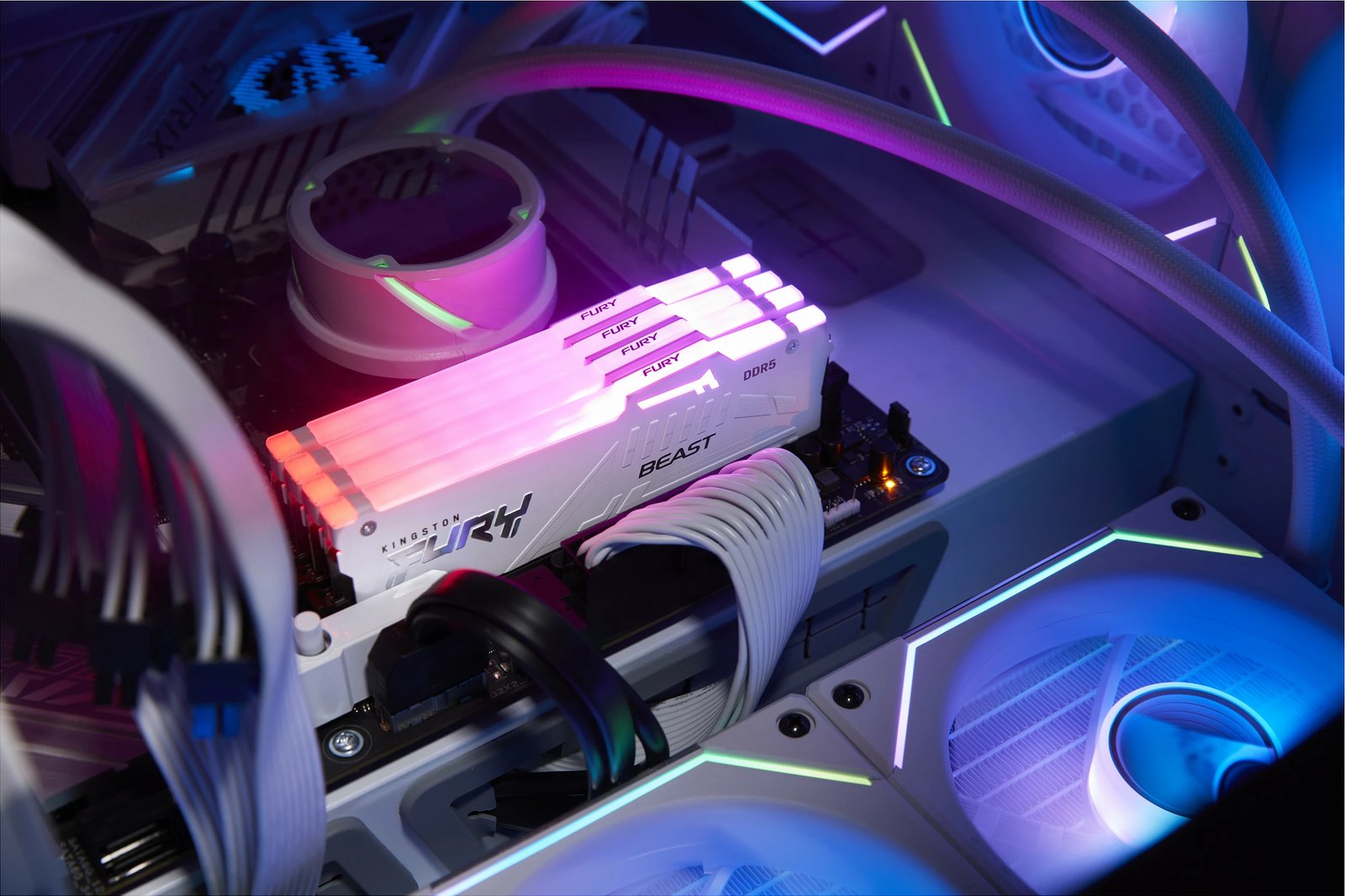 RAM Memorje Kingston FURY Beast 64GB DDR5 5200MT/s Kit 2 copë RGB bardhë