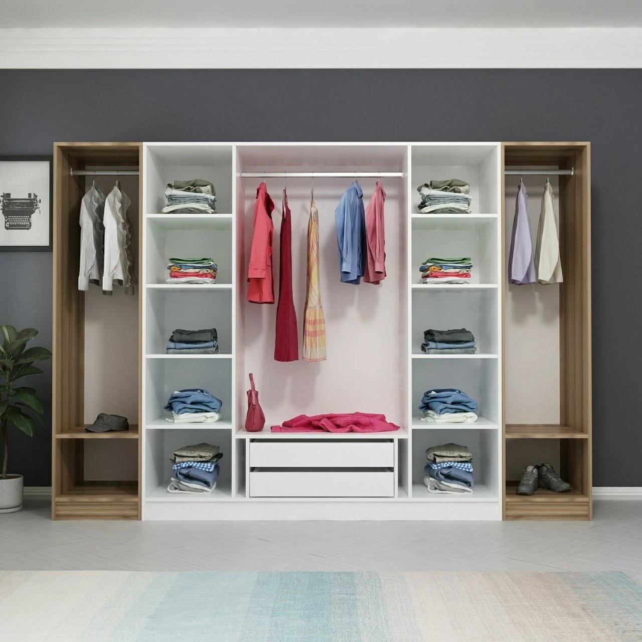 Dollap Skye Decor, i bardhë, Kale - 3077