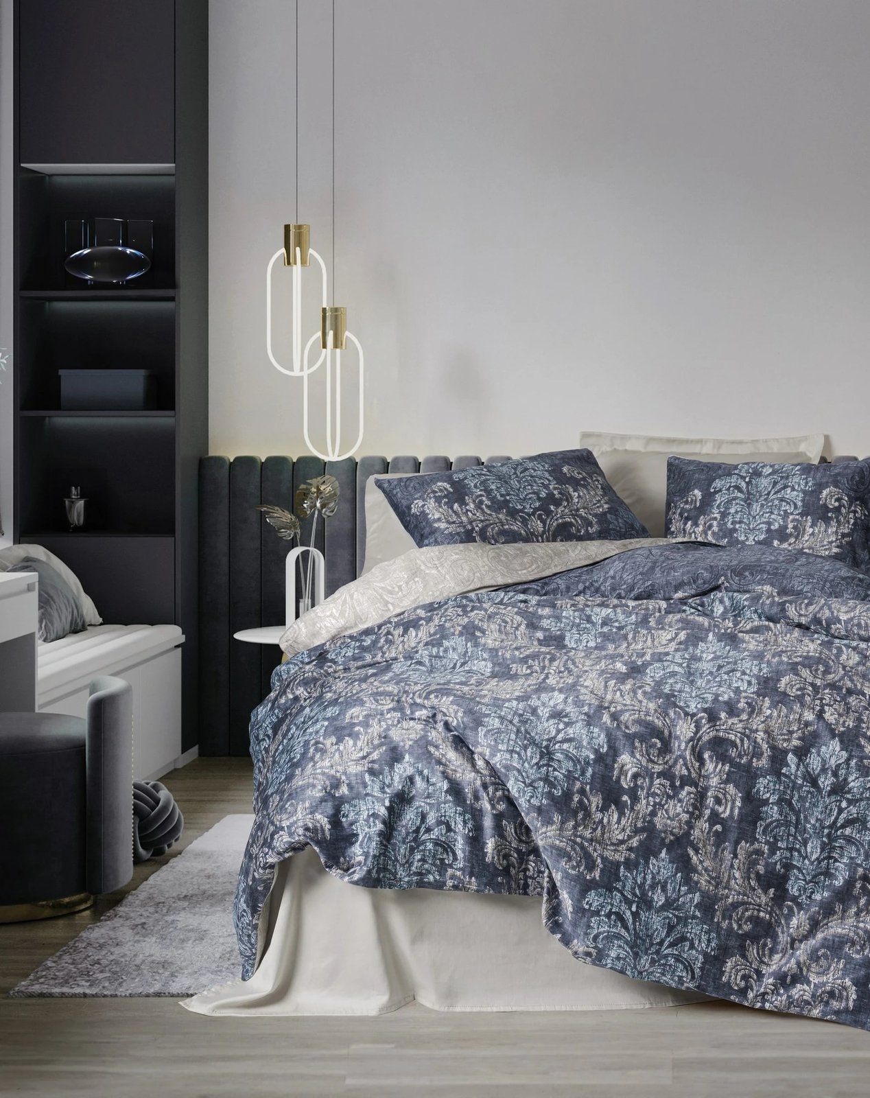 Set mbulesë jorgan për teke XXL, satin, L'essentiel, Owen, bezhë