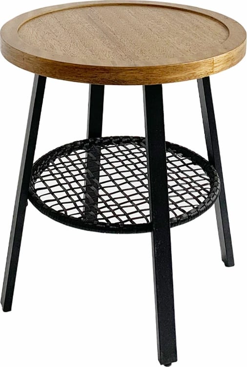 Tavolinë anësore Filet, ngjyrë natyrale/zezë, 45x45x52cm