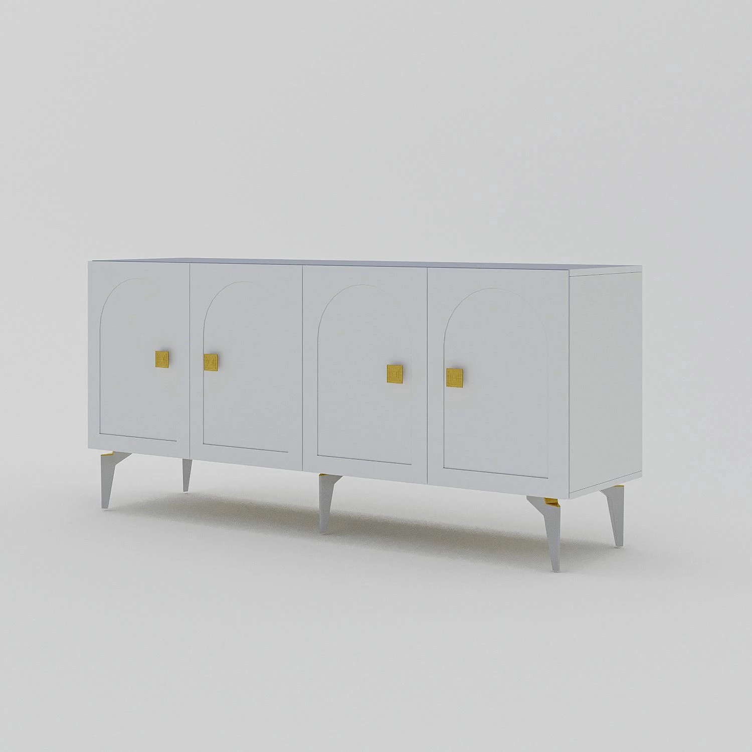 Konsol Skye Decor Owen, e bardhë, e artë