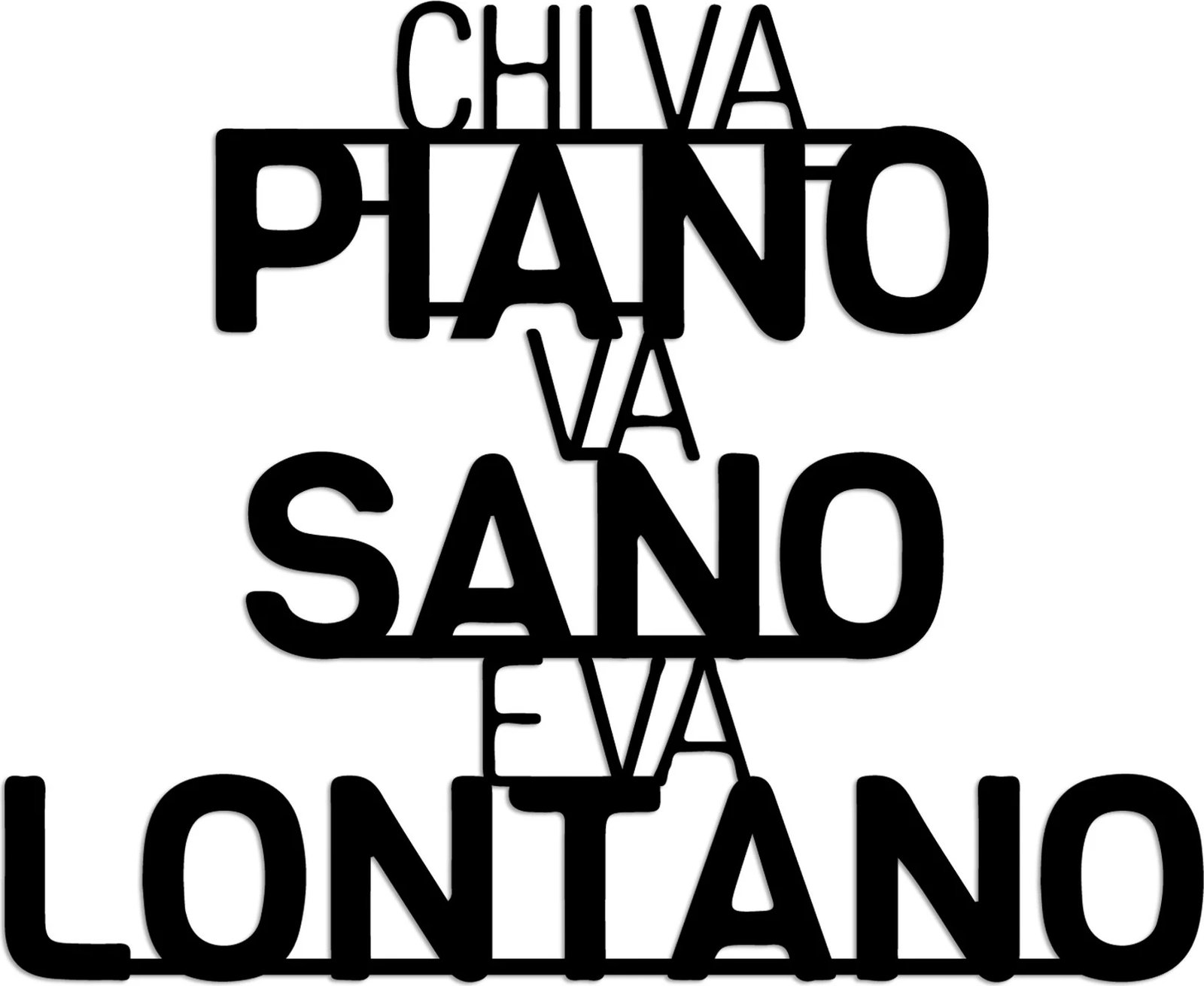 Aksesor dekorativ metalik për mur, Wallity Lontano 1, ngjyrë e zezë, 56x46cm