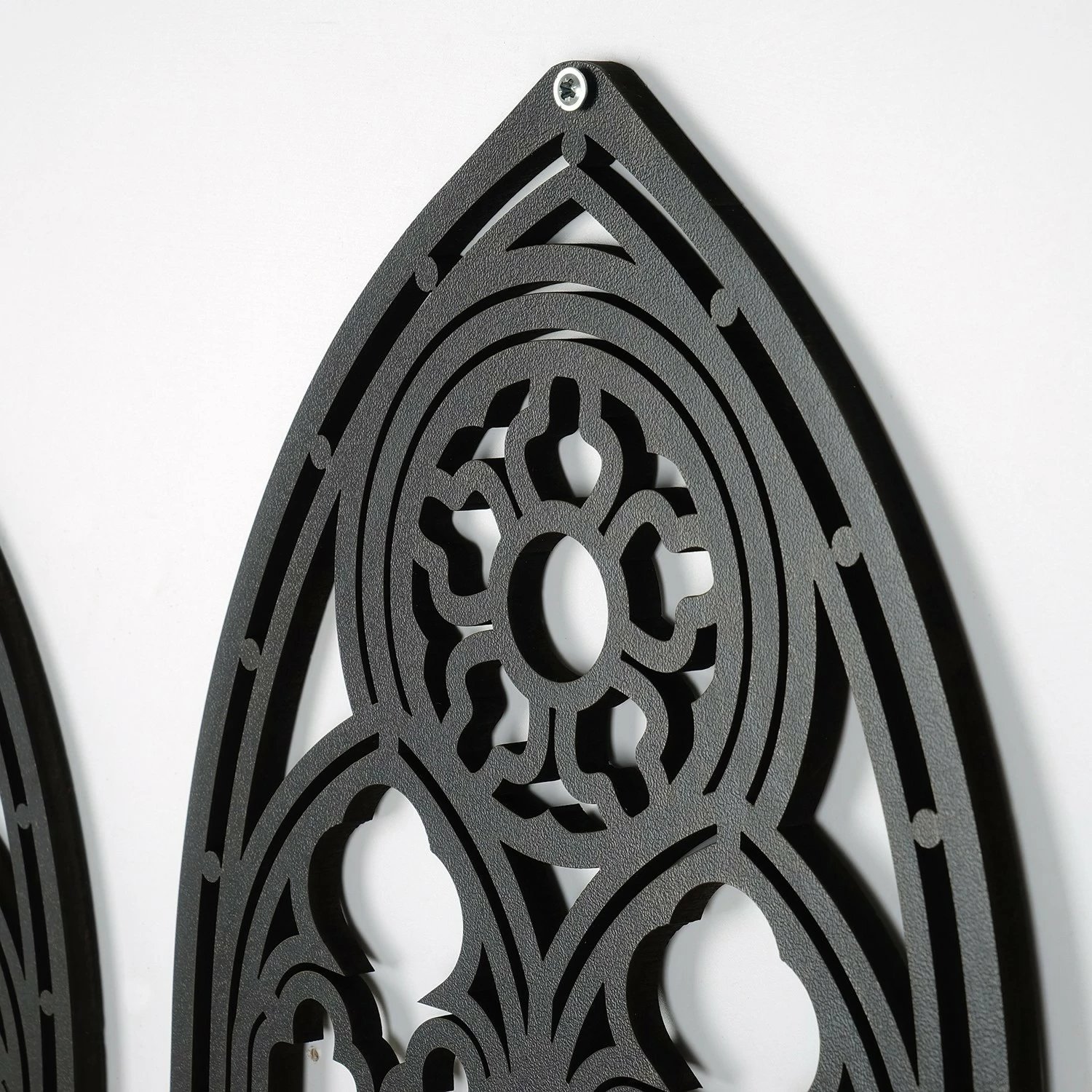 Aksesor dekorativ prej druri për mur, Wallity, CRY020, set prej 3 copësh, ngjyrë e zezë