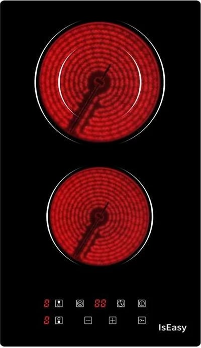 Pjatë elektrike/ceramike IsEasy LT2V-15, 2 zona, kontroll me prekje, e zezë