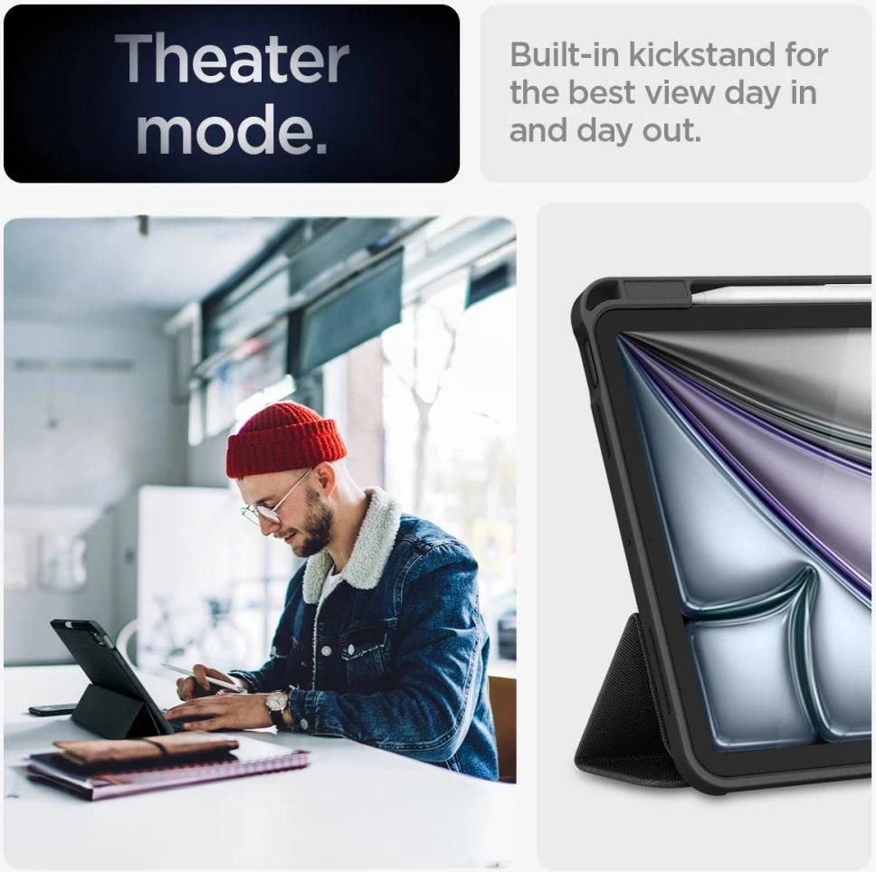 Mbështjellës Spigen Urban Fit për iPad Air 10.9''/11'' 2020-2024, i zi