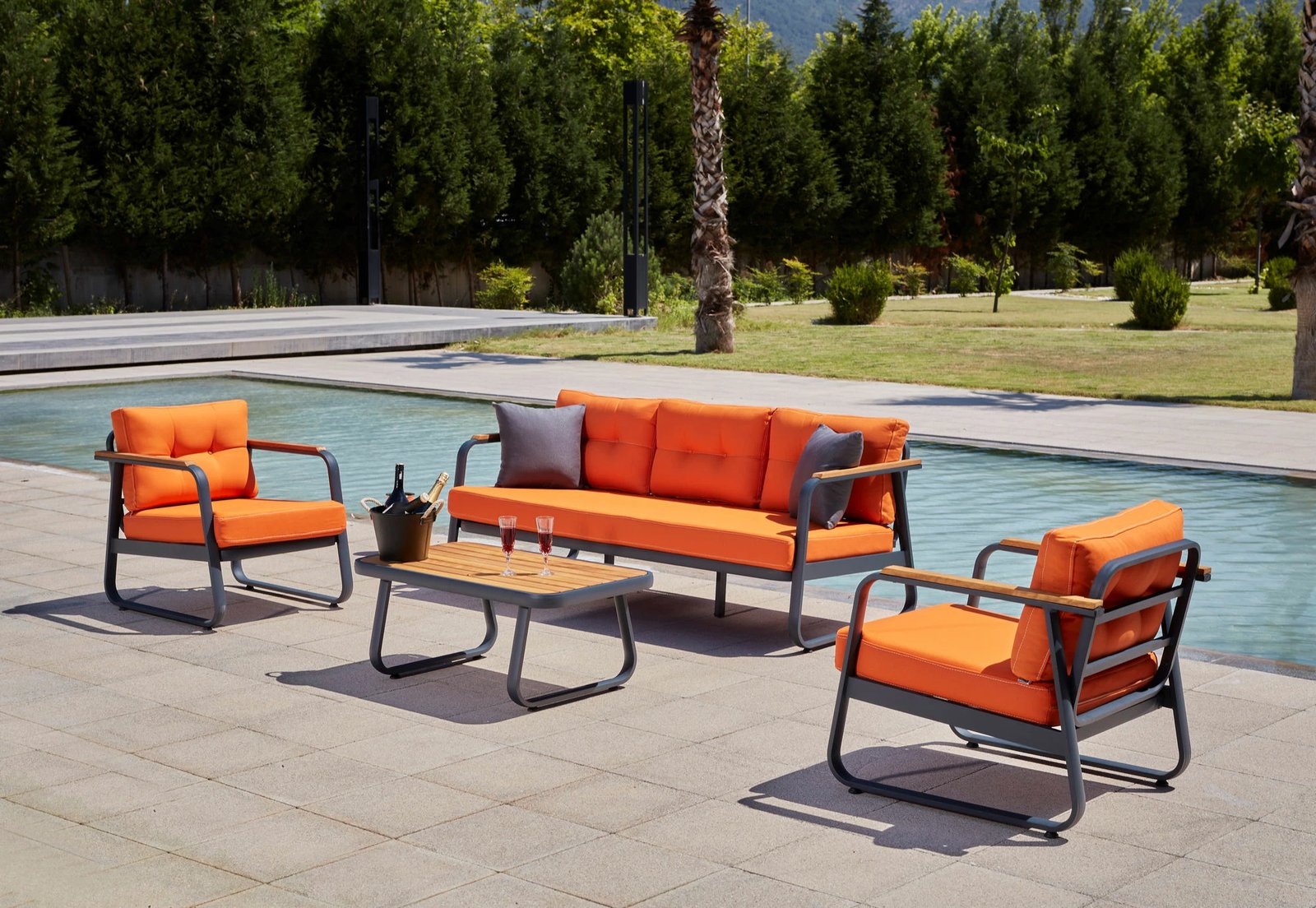 Set lounge për kopsht, Skye Decor, Rio, portokalli