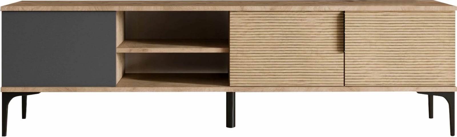 Komodë TV Hanah Home, ngjyrë antracit dhe lis, Tarz