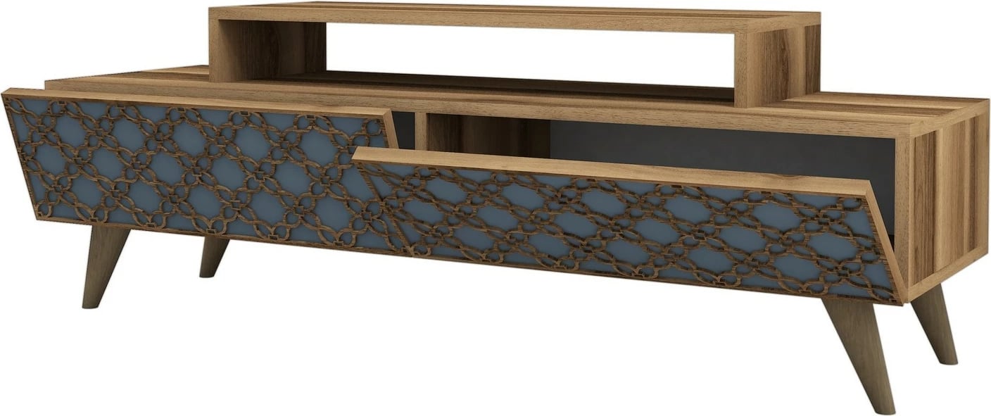 Komodë TV Hanah Home, ngjyrë arre dhe kalcedoni