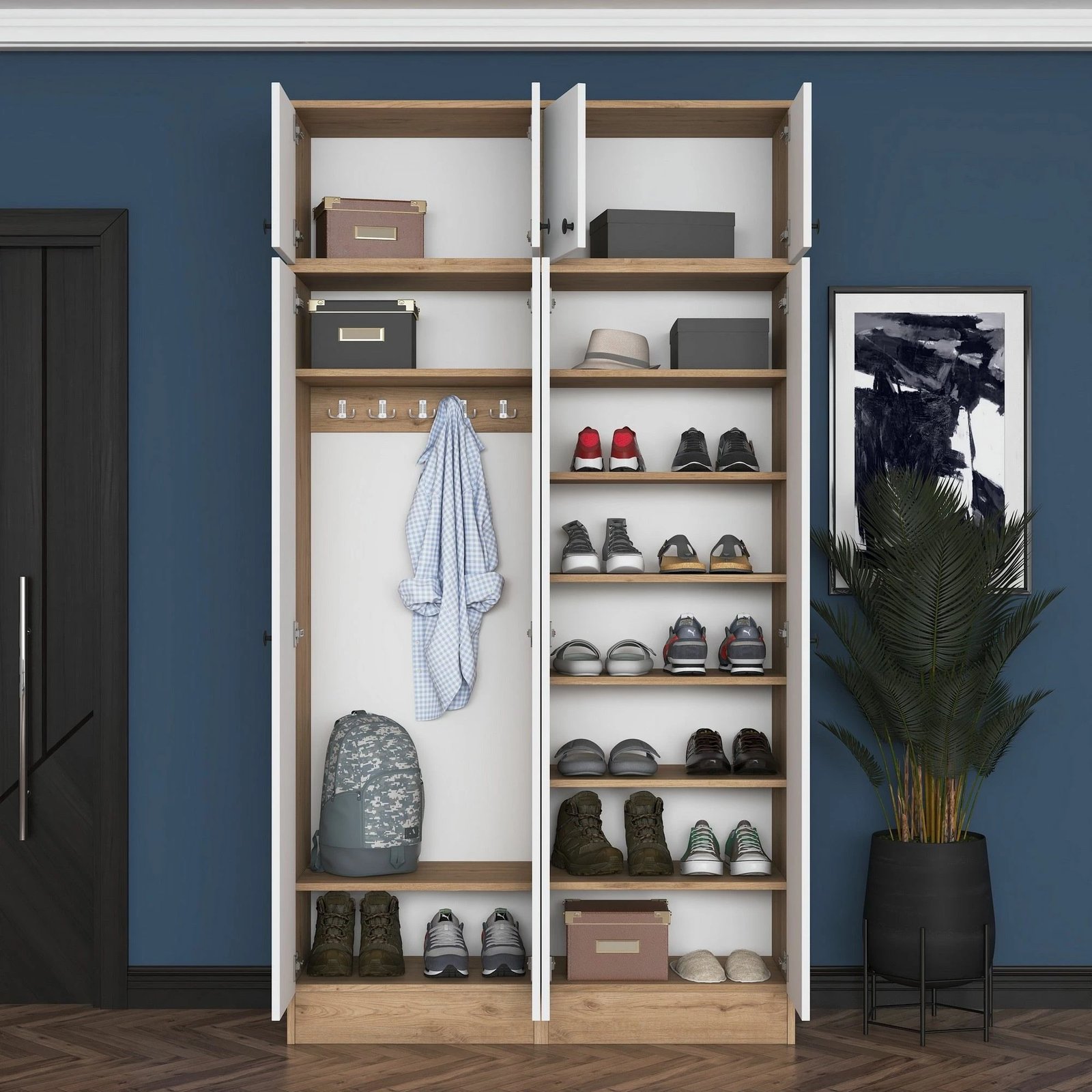 Stendë korridori Skye Decor, ngjyrë arre dhe e bardhë, EA146 - 3883