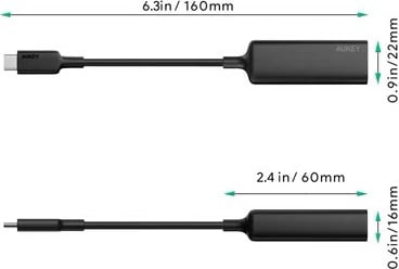 adapter rrjeti AUKEY CB-A30 USB-C në Gigabit Ethernet 1 Gb/s, USB 3.0 Type-C, LED tregues, kasë alumini