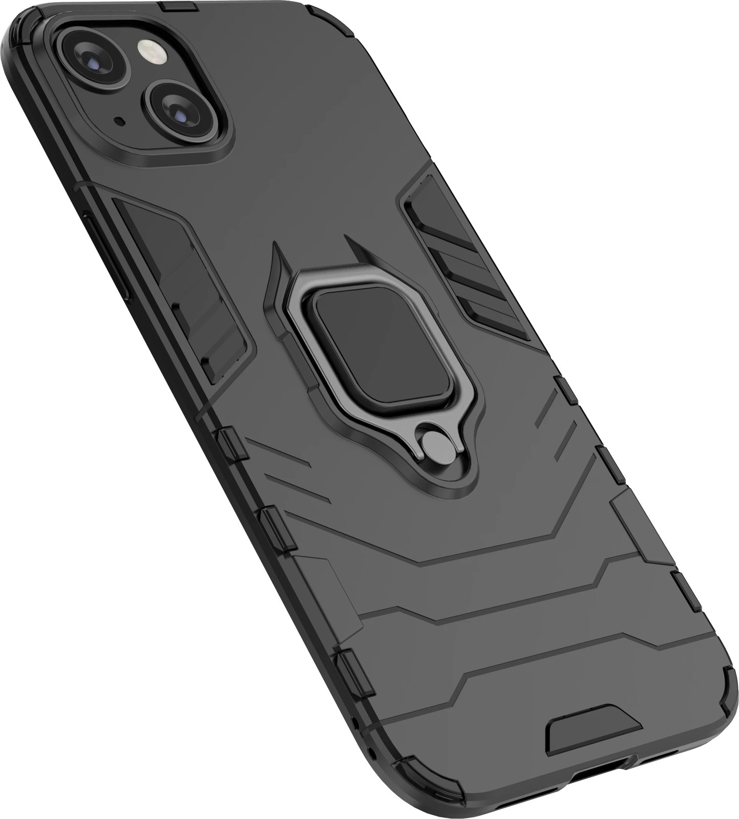 Mbështjellës Hurtel Ring Armor për iPhone 14 Plus, me unazë, i zi
