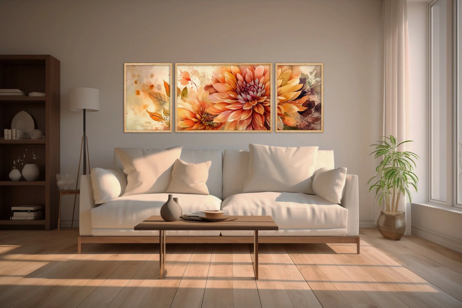 Pikturë dekorative me kornizë MDF (3 copë), Wallity, Huhu301, 50x140