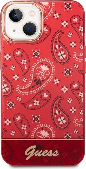 Mbështjellës Guess Bandana Paisley për iPhone 14 Plus 6.7", i kuq, hardcase