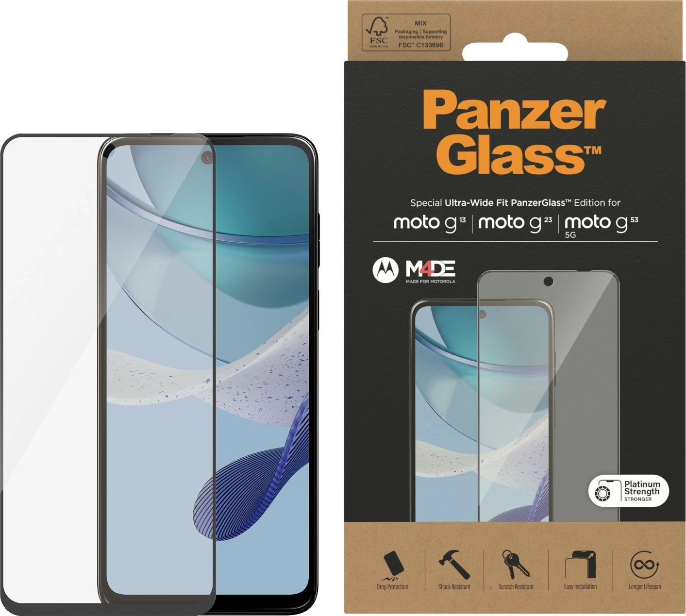 Mbrojtës ekrani PanzerGlass për Motorola moto g13/g23/g53 5G