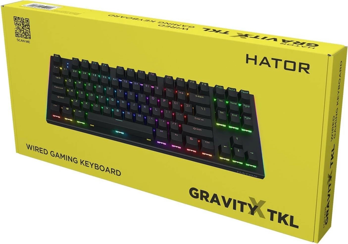Tastierë mekanike Hator Gravity X TKL, RGB, HATOR Aurum Orange Linear, USB, e zezë