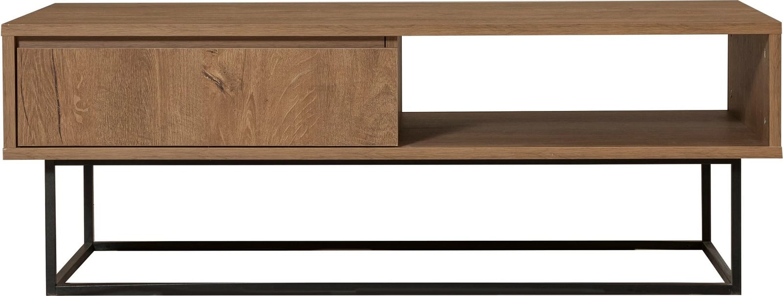 Set mobiljesh për dhomë dite, ngjyrë arrë dhe e zezë, Skye Decor, Laxus Takım 11