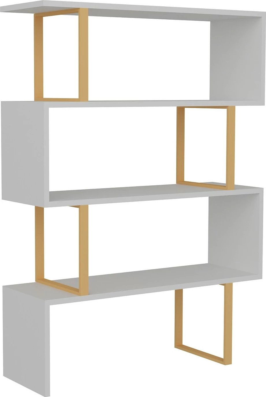 Raft librash Hanah Home Adriana, ngjyrë ari dhe e bardhë