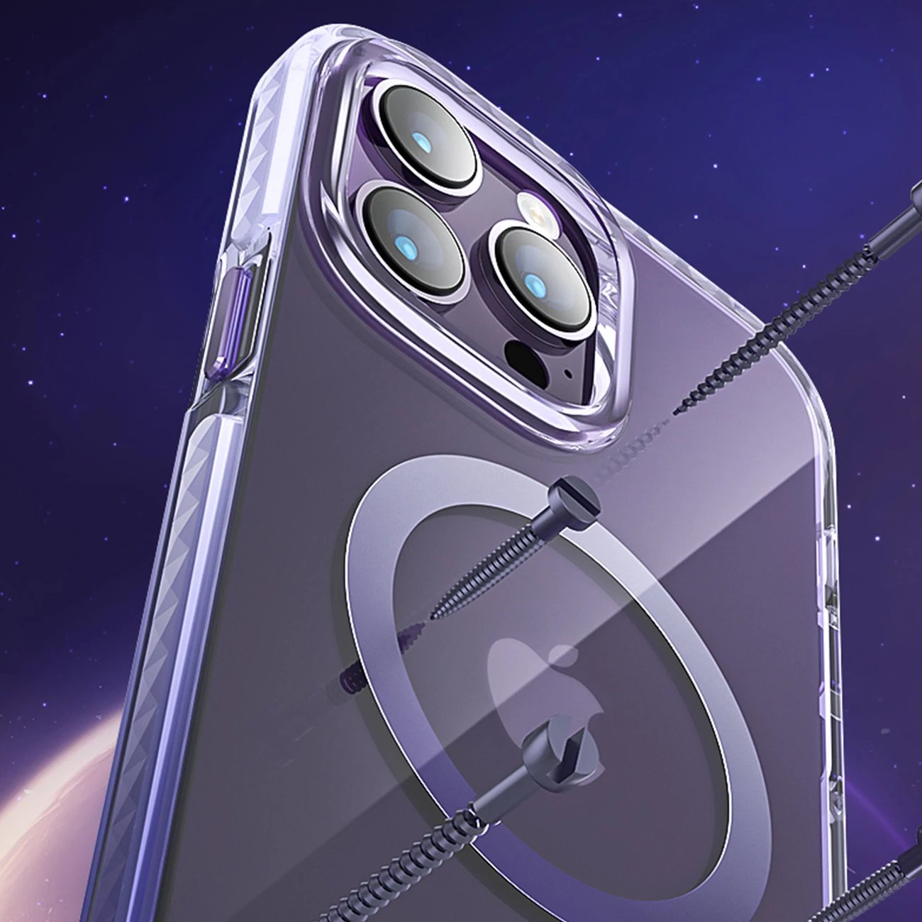 Mbështjellës Kingxbar Ice Crystal Series për iPhone 14, MagSafe, Gri