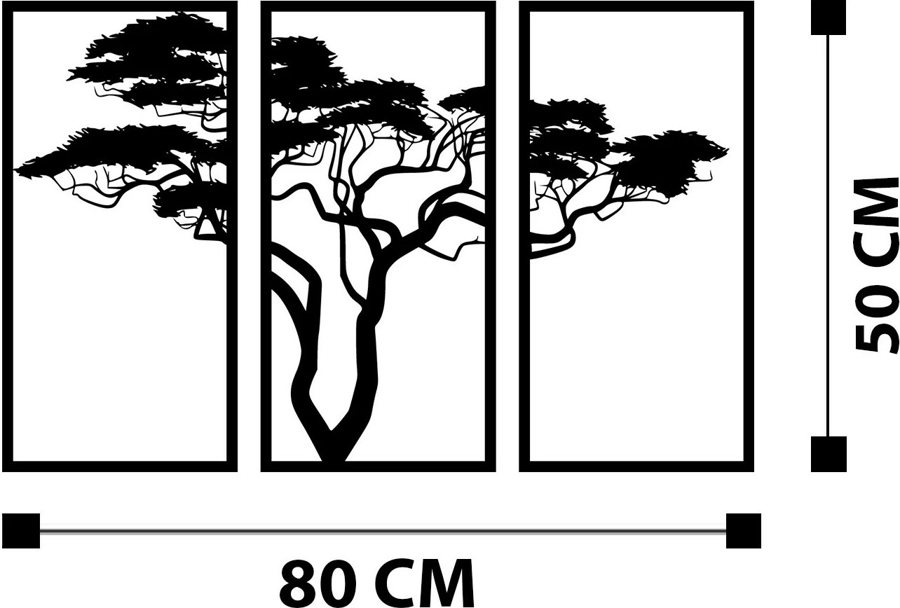 Aksesor dekorativ metalik për mur Wallity, Cınarci