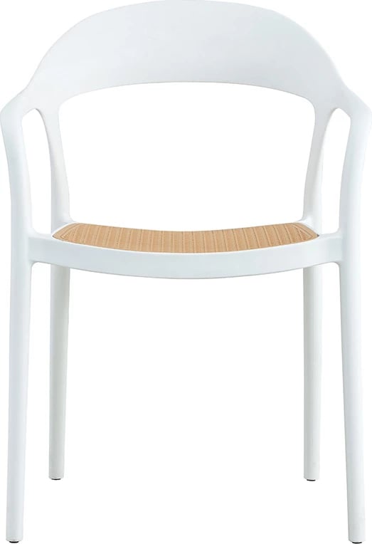 Karrige me krahë Ember, mbrojtje UV, PP, bezhë-e bardhë, 52.5x56.5x81cm