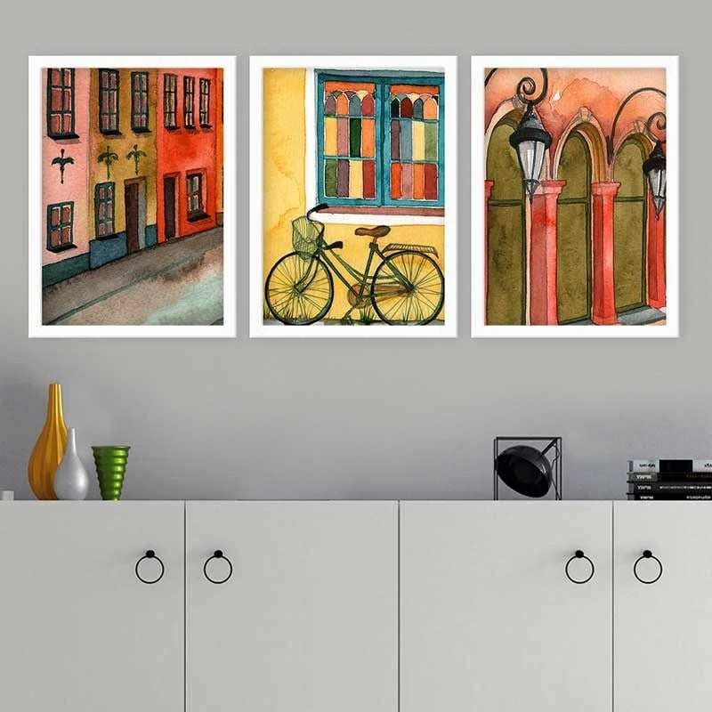 Pikturë dekorative me kornizë (3 copë), Wallity, 3BC_255218_3545