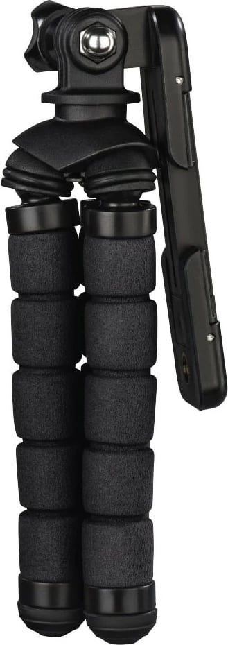 Tripod fleksibil Hama 2-në-1, 14cm, për smartfona dhe GoPro, zi