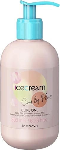 Qumësht zbutës për flokë Kaçurrela Inebrya Ice Cream Curly Plus, 200 ml