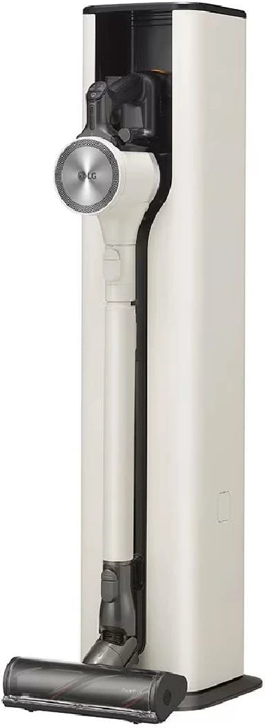 Fshesë me korrent vertikale pa kabllo, LG, A9T-PRIME1C CordZero All-in-One Tower, 2.5L, 260W, Wi‑Fi, deri 120 min, bezhë