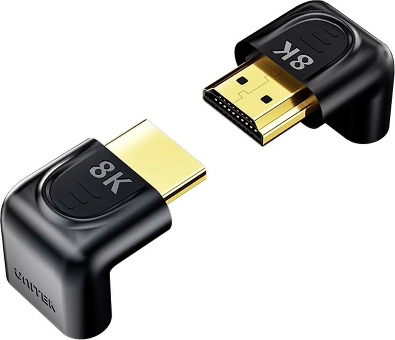Adapter HDMI Unitek 8K, 90 dhe 270 shkallë, i bardhë