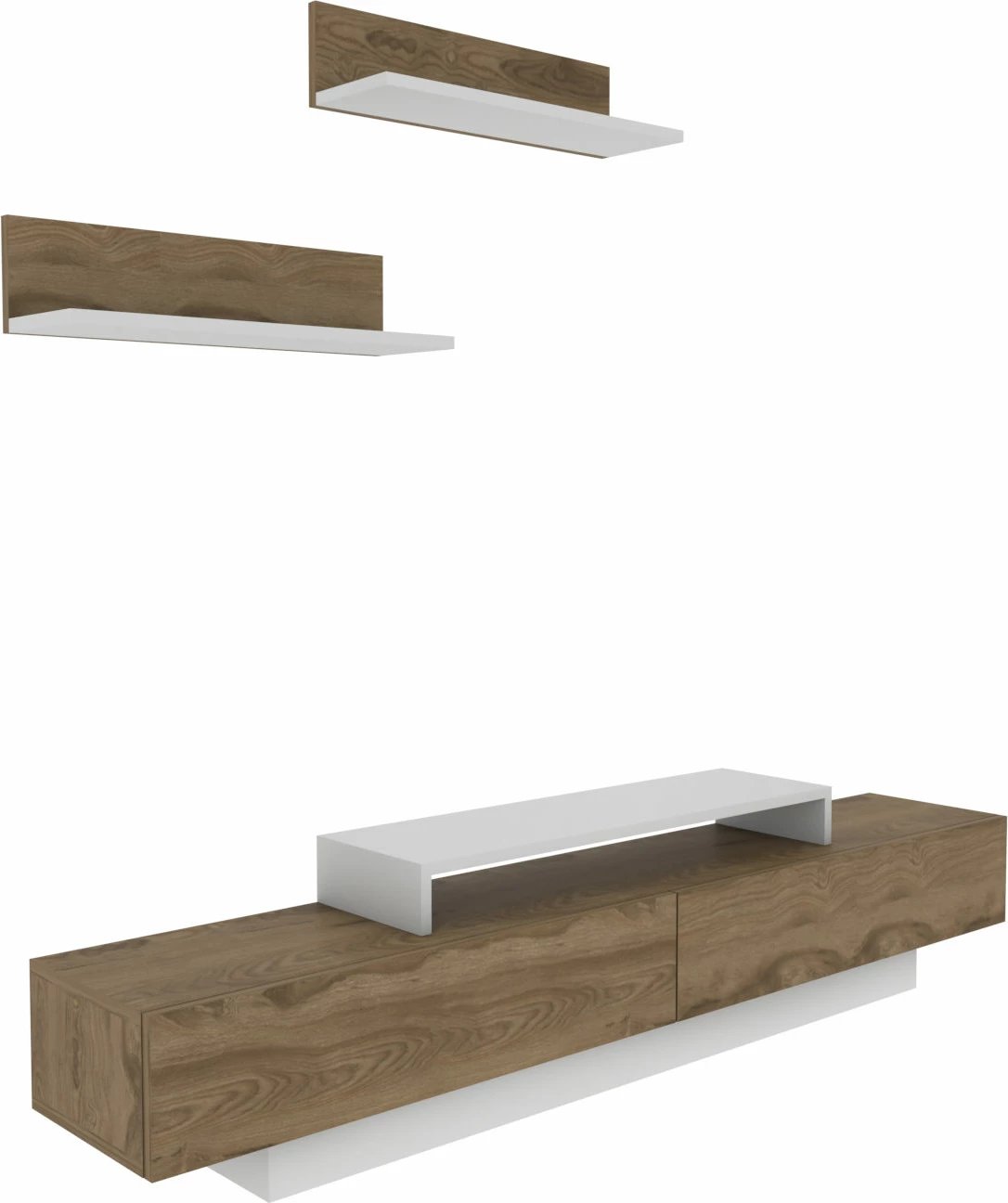 Komodë televizori Hanah Home, Lusi, e bardhë dhe lisi oud