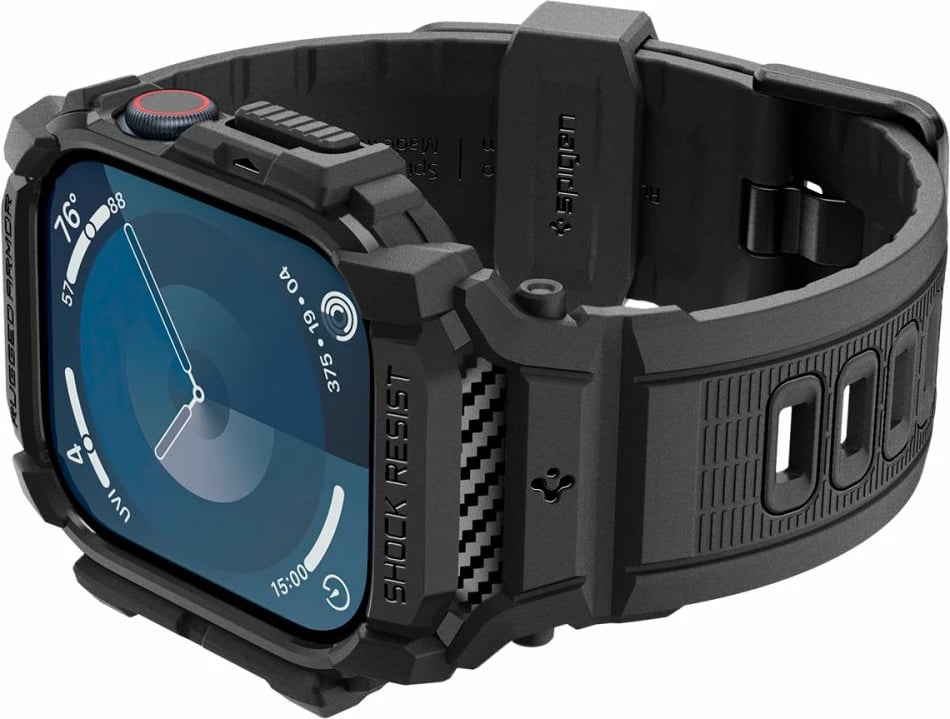 Mbështjellës me rrip Spigen Rugged Armor Pro për Apple Watch 10, 42mm, i zi