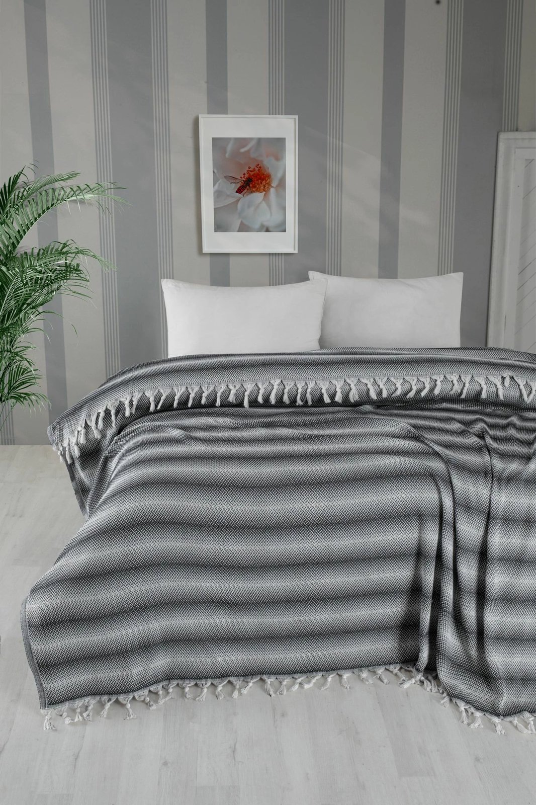 Batanije Double Pique, ngjyrë antracit, Milo, 200x230cm