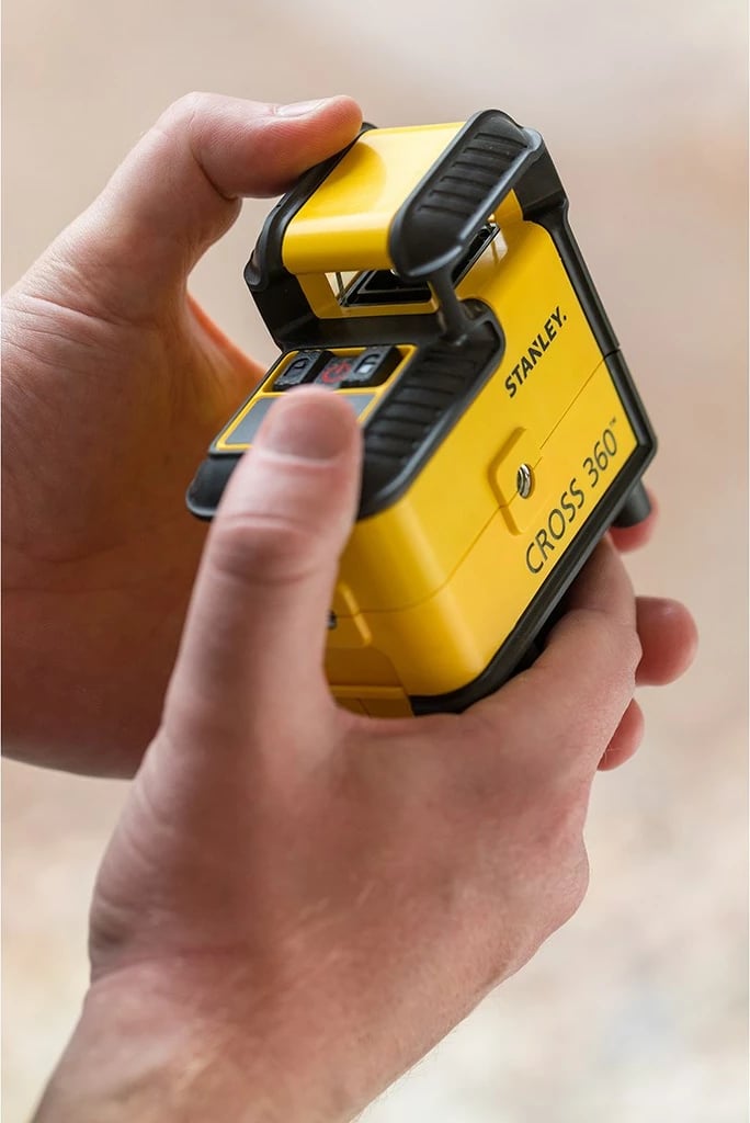 Nivel lazer Stanley STHT77504-1, 360°, rreze e kuqe, me bateri, verdhë/zezë