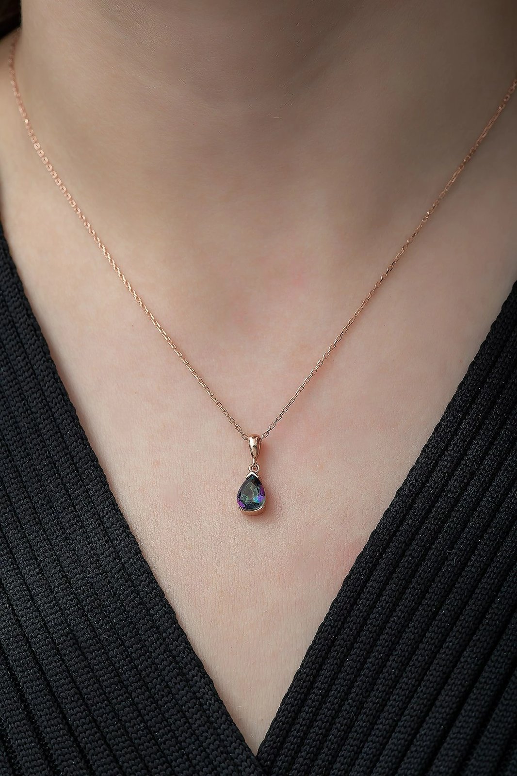 Qafore argjendi Jumeon, ngjyrë rozë e artë dhe vjollcë, TRDYL907